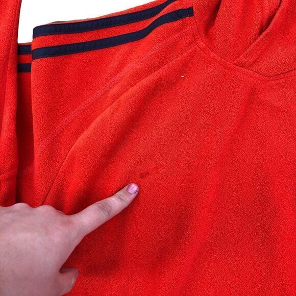 ADIDAS Fleece Jacket Sunburst Orange/Red Large - Picture 3 of 7
